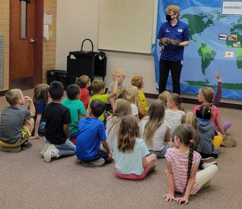 second graders learning about snakes