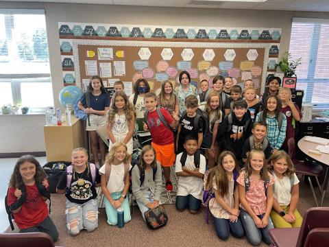 Miss White's class on the first day of school.