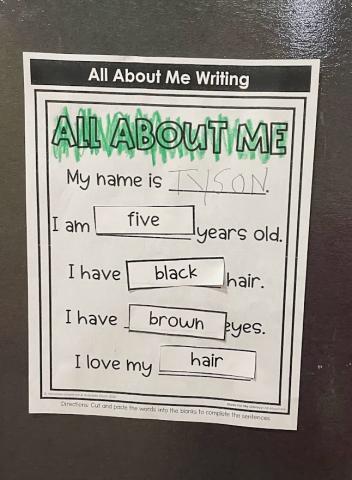 Mrs. Hall's class All About Me