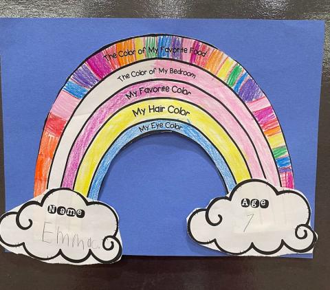 first grade rainbow art work