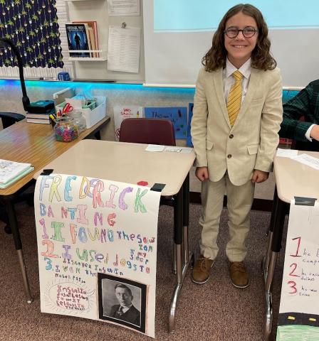 5th Grade student as Frederick Banting