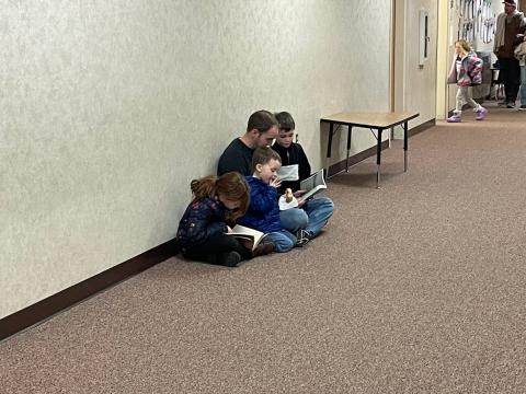 Families reading together