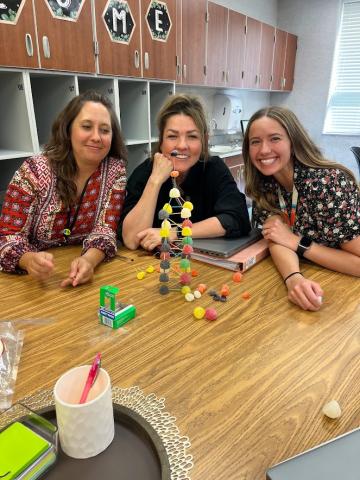 Teachers build a tower
