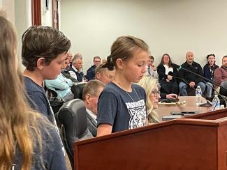 Student council presenting to the Nebo Board of education