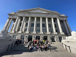 Fifth graders visiting the capitol